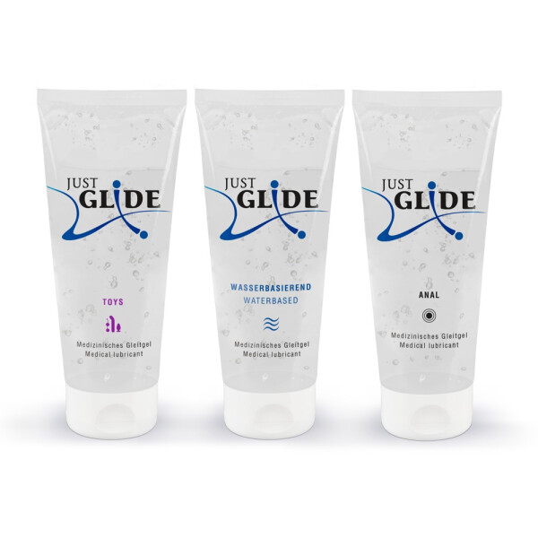 Gleitgel »Just Glide - 3 x 200« - Wasserbasierend und Vegan - Inhalt 600 ml
