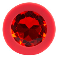 Analplug »Jewel Red Plug - Small« mit Schmuckstein - Rot