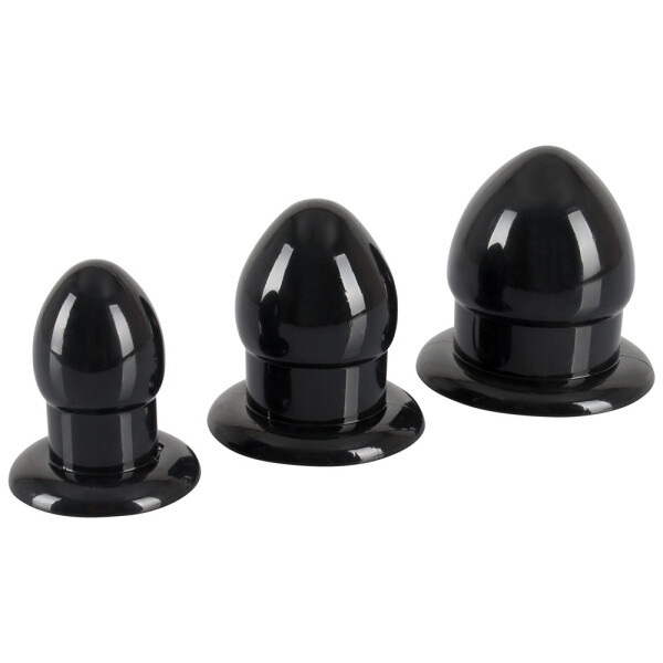 3-teiliges Analplug-Set – Schwarz