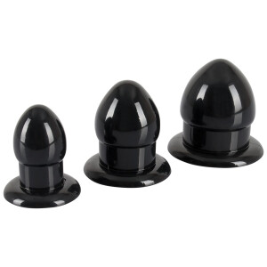 3-teiliges Analplug-Set – Schwarz