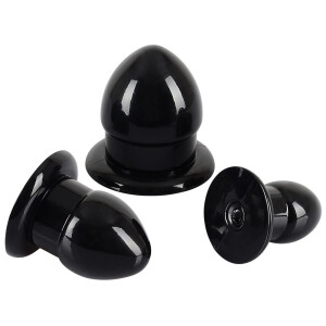 3-teiliges Analplug-Set – Schwarz
