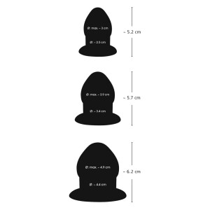 3-teiliges Analplug-Set – Schwarz