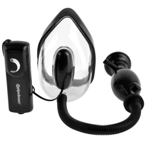 Vagina-Saugschale mit Vibro-Ei & Pumpe - Schwarz