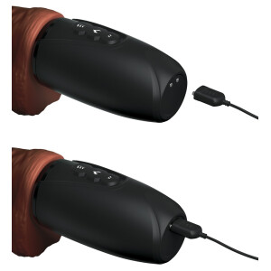 Stoßvibrator in Penisform mit Wärmefunktion - Braun