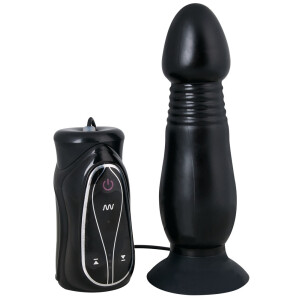 Analplug »Anal Pusher« - Plug mit Vibration und Stoßfunktion - Schwarz