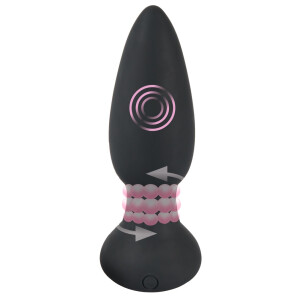 Analplug mit 7 Rotationsmodi & Fernbedienung - Schwarz
