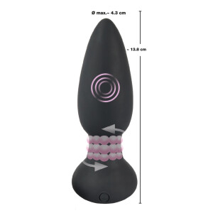 Analplug mit 7 Rotationsmodi & Fernbedienung - Schwarz