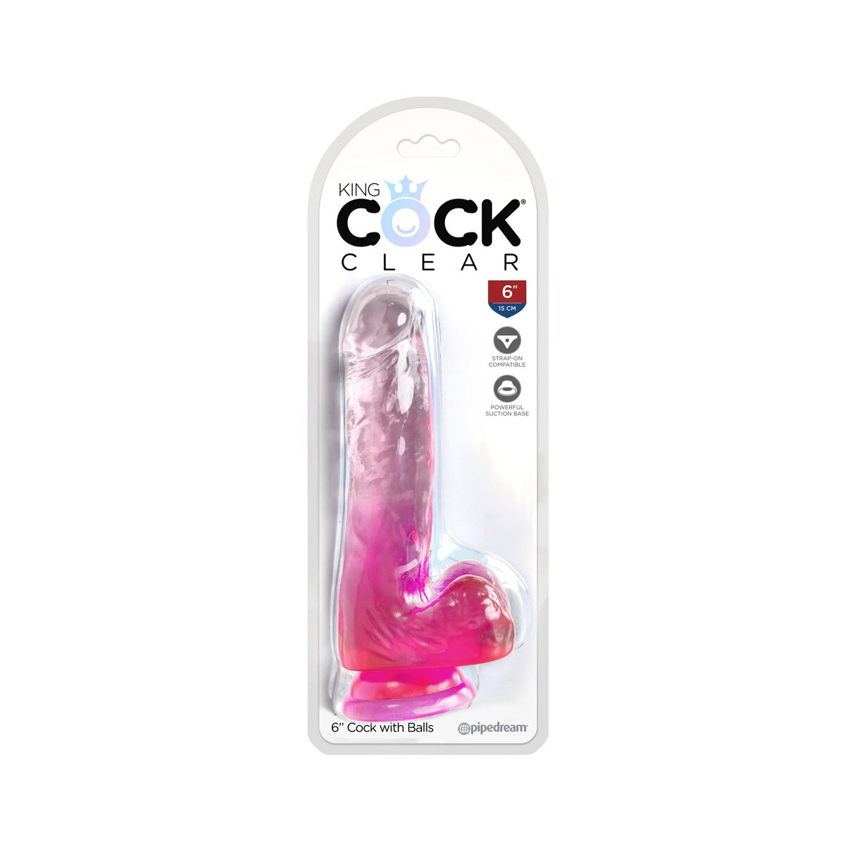 King Cock Clear 6“ Transparent-Penis mit Saugfuß