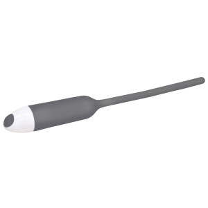 Dilator - Harnröhren-Vibrator aus Silikon - Grau - 6 mm