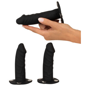 Kittys Tri-Dildo Harness - Schwarz/Rot - Größe - L/XL