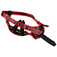 Kittys Tri-Dildo Harness - Schwarz/Rot - Größe - L/XL