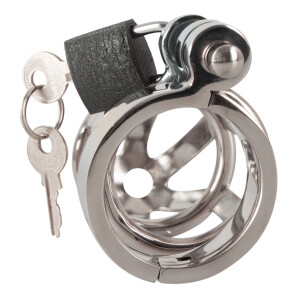Peniskäfig aus Edelstahl mit Schloss & 3 Ringen