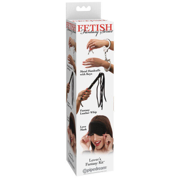 Fetisch-Set - Handschellen + Augenbinde + Flogger