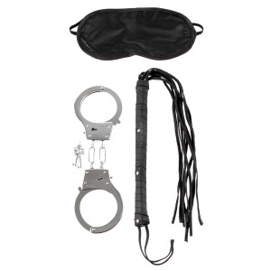 Fetisch-Set - Handschellen + Augenbinde + Flogger