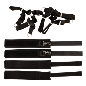 Fessel-Set für das Bett - 4 Fesseln mit Verbindungsstück