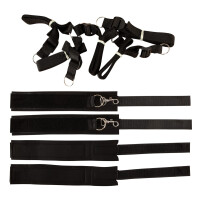 Fessel-Set für das Bett - 4 Fesseln mit Verbindungsstück