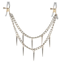 Nippelklammern mit Doppelkette & Spikes - 31 cm Länge