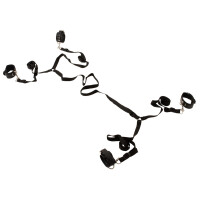 Bettfessel-Set->Gurtsystem & 4 Fesselmanschetten aus Leder