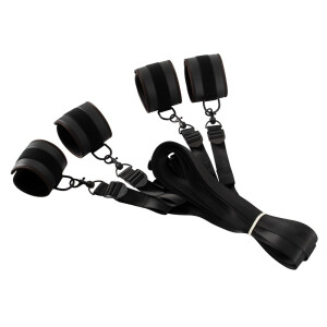 Bettfessel-Set in Leder-Optik - Vegan - Schwarz
