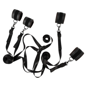 Bettfessel-Set in Leder-Optik - Vegan - Schwarz