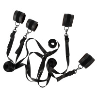 Bettfessel-Set in Leder-Optik - Vegan - Schwarz