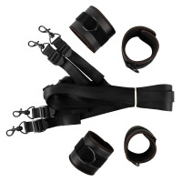 Bettfessel-Set in Leder-Optik - Vegan - Schwarz