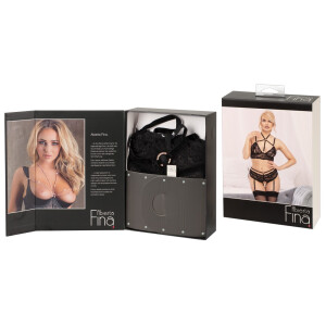 Abierta Fina - »BH plus Straps-Slip Set« - Schwarz