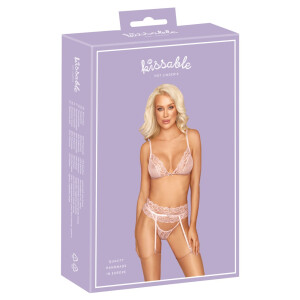 Soft-BH, Strapsgurt & String im Set von kissable - Rosa