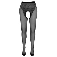 Strumpfhose mit Hochferse und Naht hinten - Ouvert - Schwarz