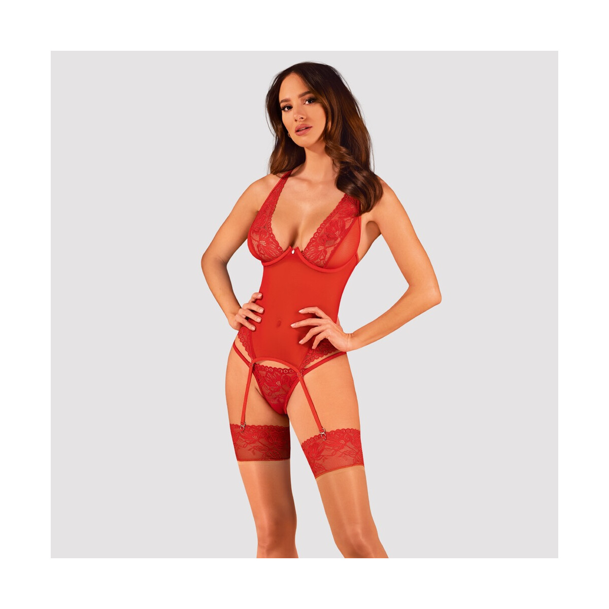 Rotes Obsessive Lacelove Set bestehend a box