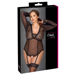 Cottelli CURVES Spitzen- und Powernet-Bodysuit