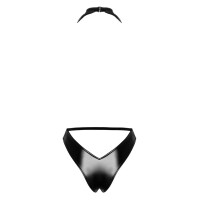 Exklusiver rückenfreier Neckholder-Body mit Wasserfall-Ausschnitt und abnehmbarer Perlenkette – Powernet und Powerwetlook