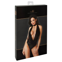 Exklusiver rückenfreier Neckholder-Body mit Wasserfall-Ausschnitt und abnehmbarer Perlenkette – Powernet und Powerwetlook