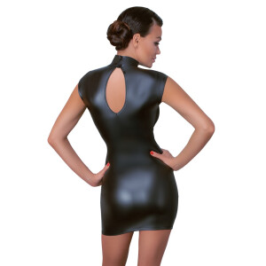 Minikleid im Mattlook mit Powernet - Schwarz