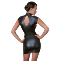 Minikleid im Mattlook mit Powernet - Schwarz