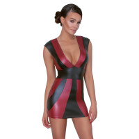 Minikleid im Mattlook mit Clipverschluss - Rot/ Schwarz