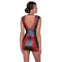 Minikleid im Mattlook mit Clipverschluss - Rot/ Schwarz