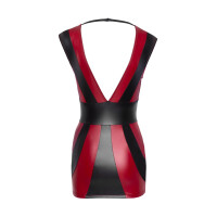 Minikleid im Mattlook mit Clipverschluss - Rot/ Schwarz