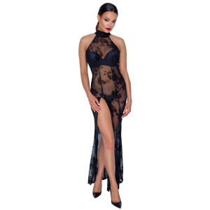 Noir Kleid Fucking Fabulous | Langes Powernet-Kleid | Schwarz