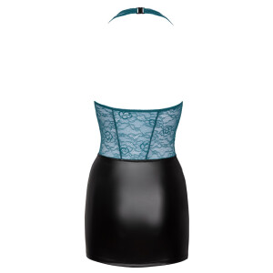 Eng geschnittenes kurzes Kleid mit Spitze und Mattlook