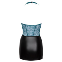 Eng geschnittenes kurzes Kleid mit Spitze und Mattlook