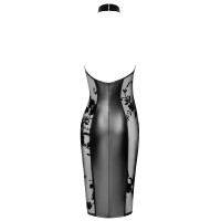 Noir Kleid Libido Exclusive - Matt-Wetlook & Samt-Powernet - Neckholder