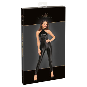 Noir Powerwetlook Strass Overall