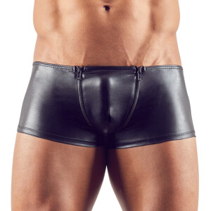 Herren Pants mit 2 Reißverschlüssen - Glänzend - Schwarz