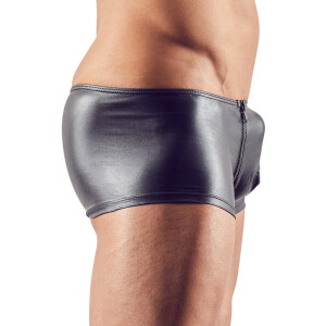Herren Pants mit 2 Reißverschlüssen - Glänzend - Schwarz