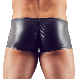 Herren Pants mit 2 Reißverschlüssen - Glänzend - Schwarz