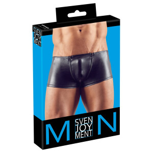 Herren Pants mit 2 Reißverschlüssen - Glänzend - Schwarz