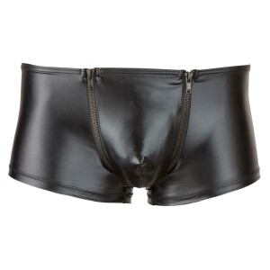 Herren Pants mit 2 Reißverschlüssen - Glänzend - Schwarz