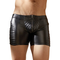 Herren-Pants im Biker-Style mit Reißverschluss - Matt-Look - Schwarz