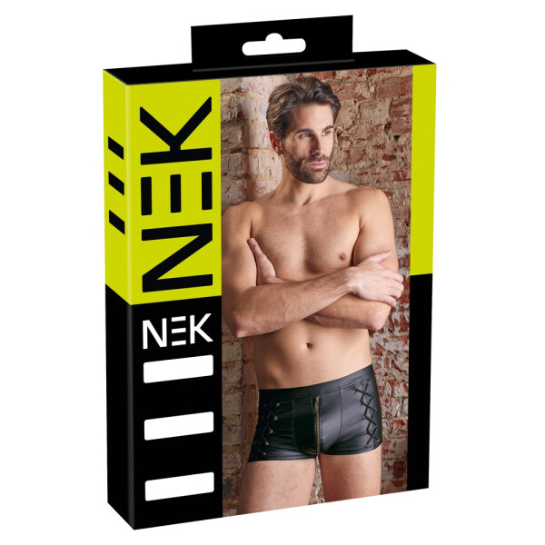 Herren Pants im Mattlook mit Schnürungen - Schwarz